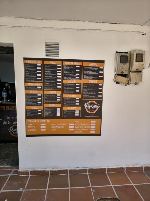 Menú impreso en gran formato para Rokatto