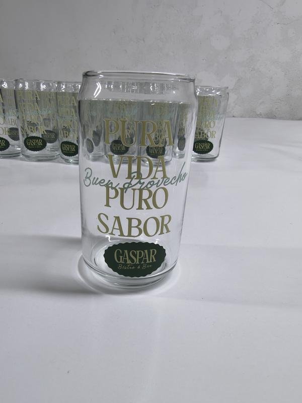 Vasos de vidrio personalizados para Gaspar